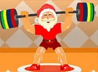 Santa Claus Weightlifter Balance Online Arcade Game