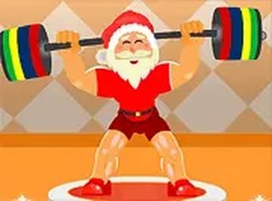 Santa Claus Weightlifter Balance Online Arcade Game